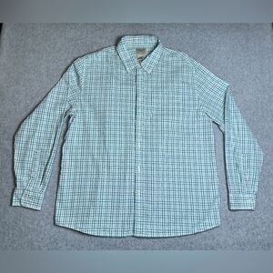 L.L Bean Mens Tradition Fit 100% Cotton Plaid Button Down Shirt Size L Reg Crepe